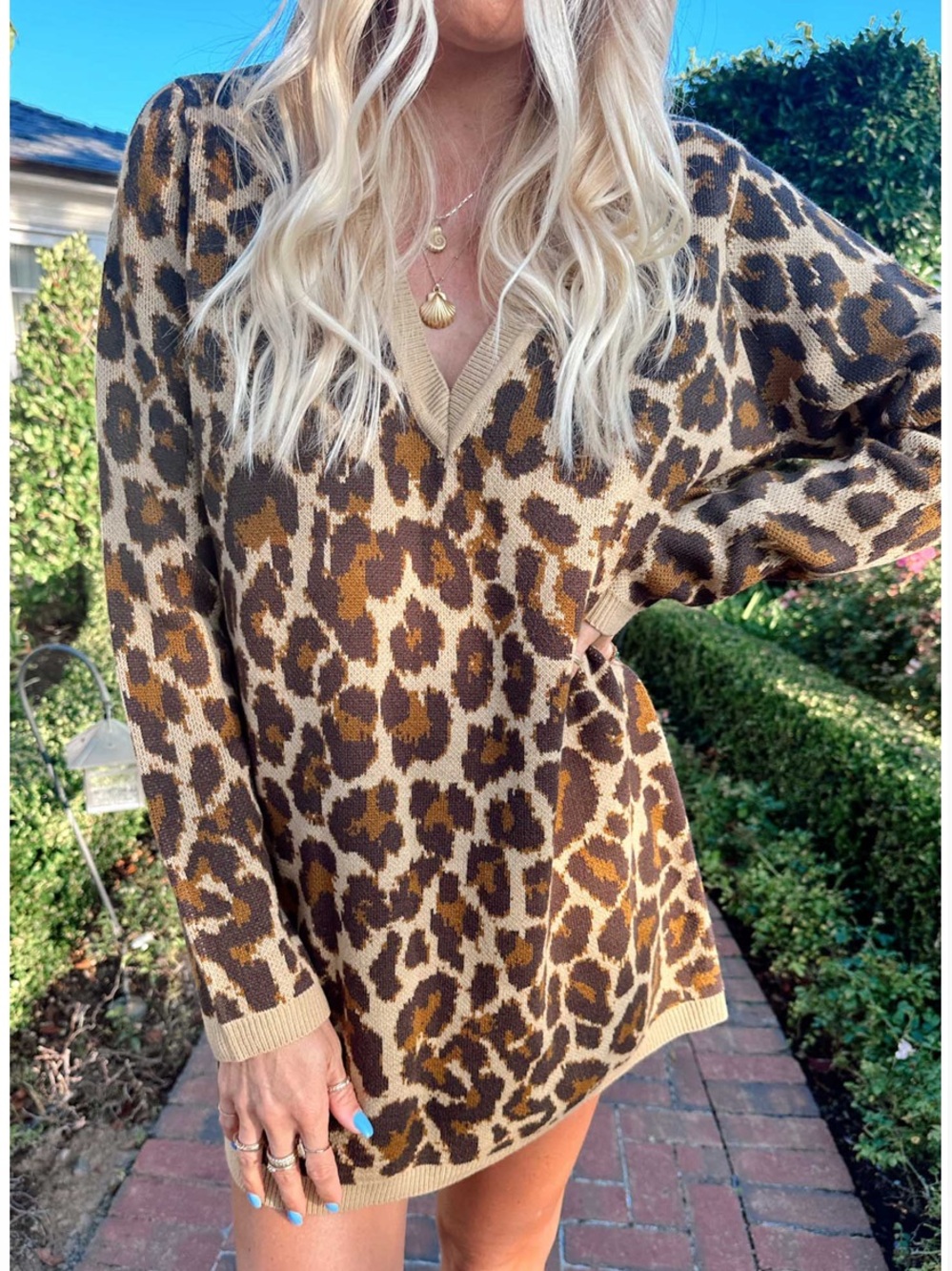 NWT Show Me Your MuMu Sweater Hartford Oversized Leopard in Tan Black